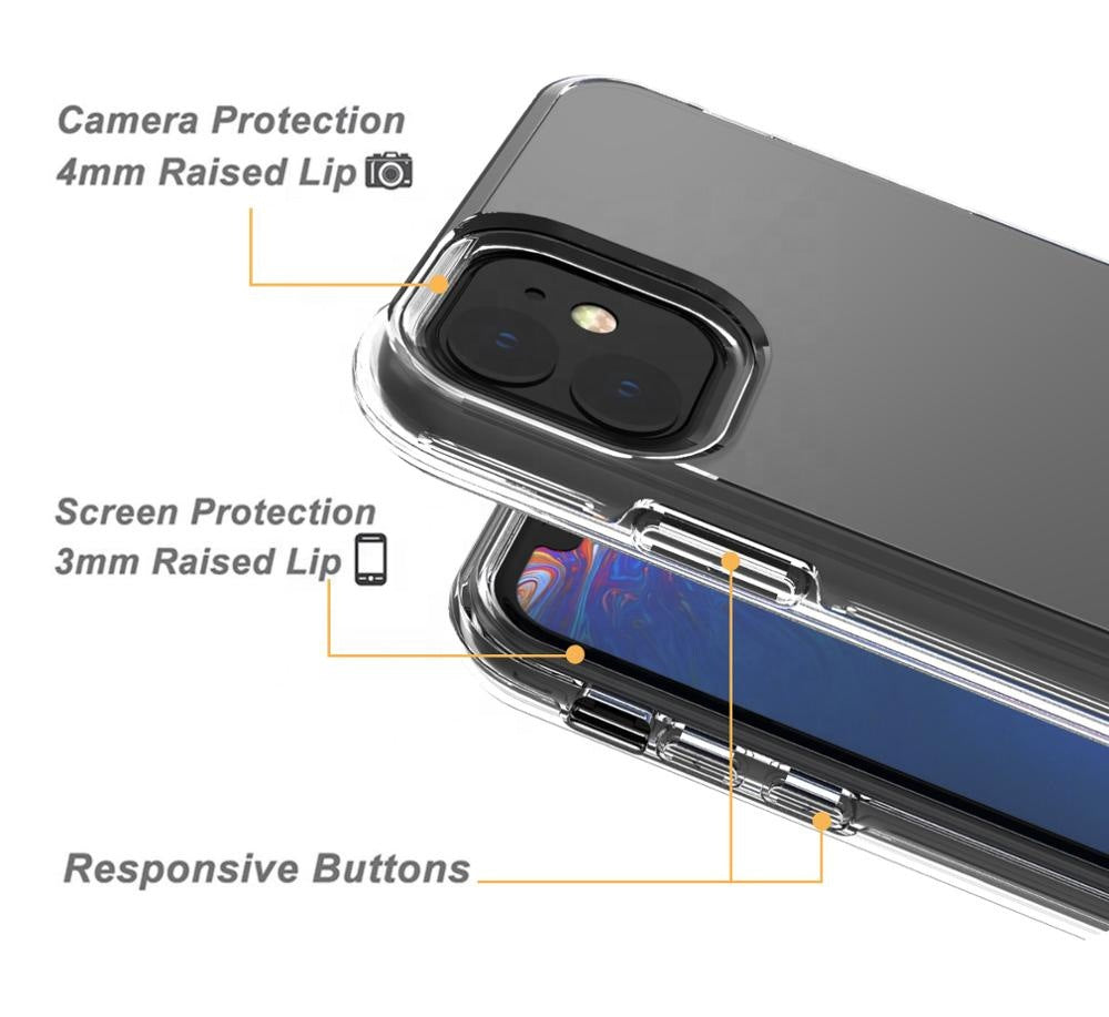 Coque de téléphone entièrement transparente en silicone
