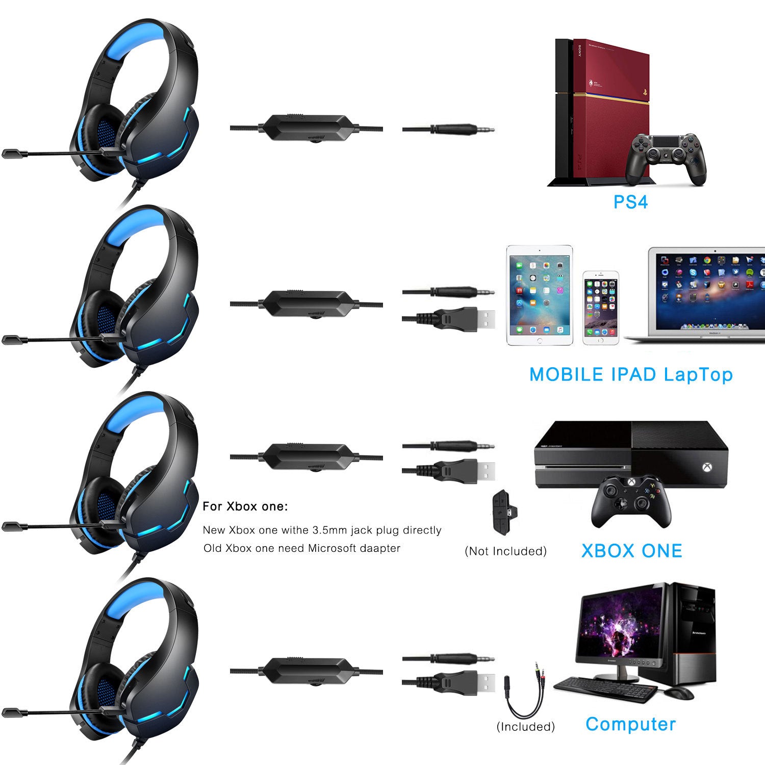 Casque de jeu professionnel